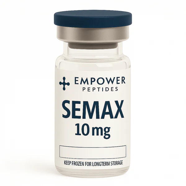Semax research peptide vial studied for its role in neuropeptide signaling and cognitive pathway research, for in vitro laboratory use
