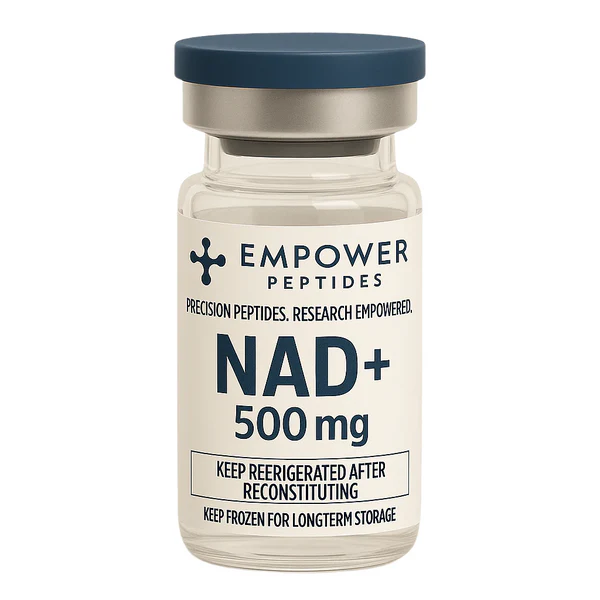 NAD+ 1 NAD+ research compound vial studied for its role in cellular redox reactions and metabolic pathway research, for in vitro laboratory use Image Title: