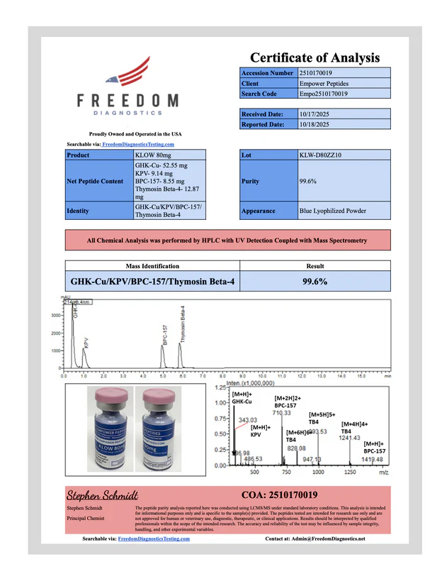 KLOW – 80mg (blend of TB-500, BPC-157, GHK-Cu, and KPV) - Recovery and Repair Peptide 2 KLOW – 80mg (blend of TB-500, BPC-157, GHK-Cu, and KPV) - Recovery and Repair Peptide - Image 2