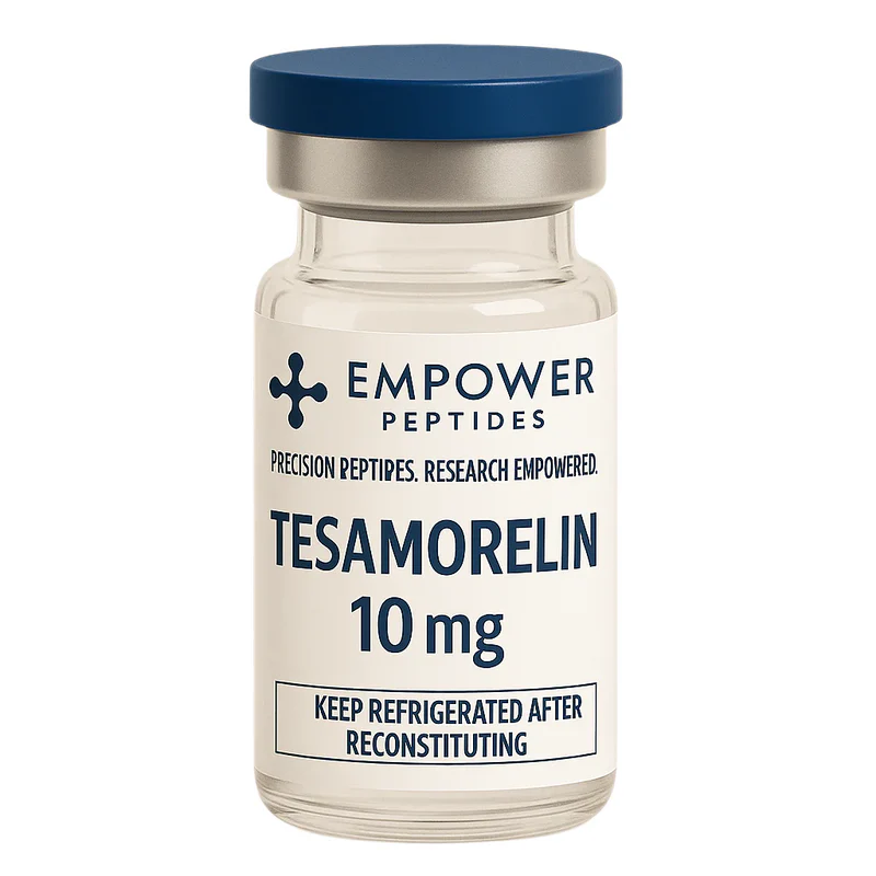 Tesamorelin 1 Tesamorelin research peptide vial for in vitro laboratory use