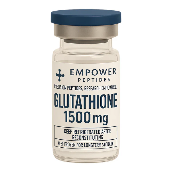 Glutathione - Antioxidant and Detox Agent 1 Glutathione research compound vial studied for its role in cellular redox balance and antioxidant pathway research