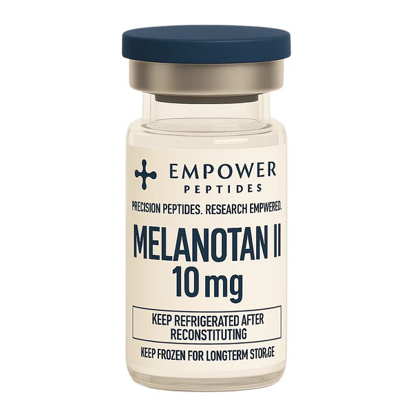 Melanotan II 1 Melanotan II research peptide vial studied for its role in melanocortin receptor signaling pathways