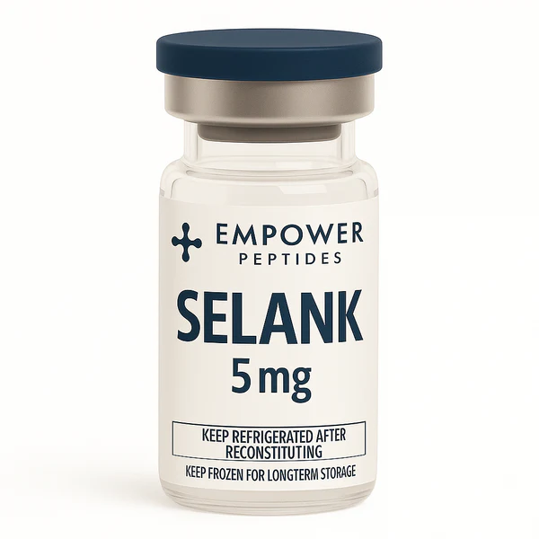 Selank - Cognitive and Longevity Peptide 1 Selank research peptide vial studied for its role in neuropeptide signaling and receptor interaction research, for in vitro laboratory use