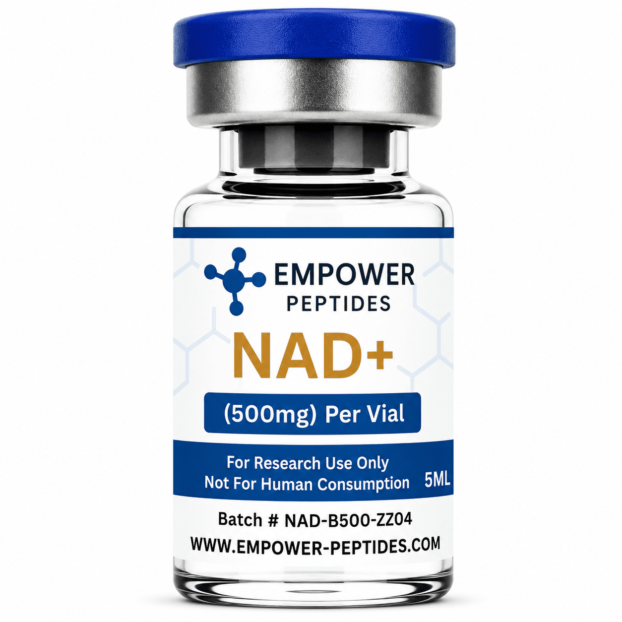NAD+ Antioxidant and Detox Agent 1 NAD+ research compound vial studied for its role in cellular redox reactions and metabolic pathway research, for in vitro laboratory use Image Title:
