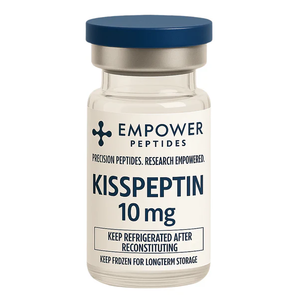 Kisspeptin 1 Kisspeptin research peptide vial studied for its role in hypothalamic–pituitary signaling pathway
