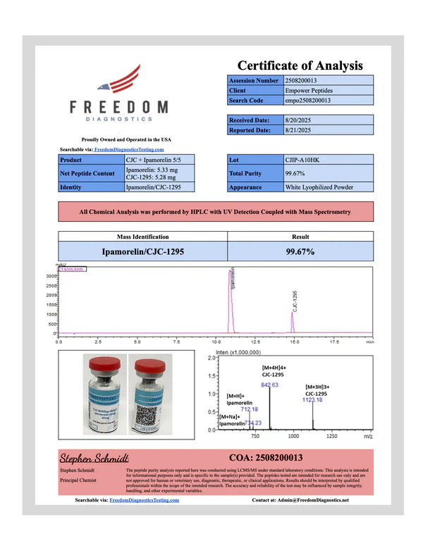 CJC-1295 No Dac 5mg + Ipamorelin 5mg - Growth and Performance Peptide 3 CJC-1295 No Dac 5mg + Ipamorelin 5mg - Growth and Performance Peptide - Image 3