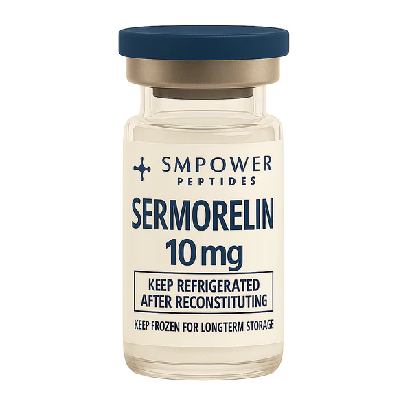 Sermorelin - Hormone Balance Research Peptide 2 Sermorelin research peptide vial studied for its role in growth hormone–releasing hormone signaling pathways, for in vitro laboratory use
