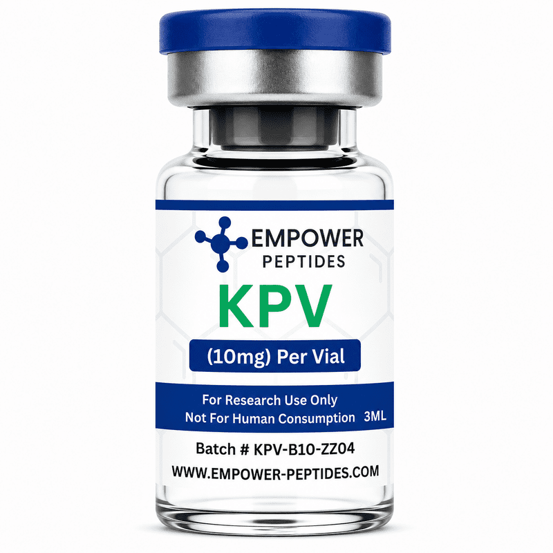 KPV - Recovery and Repair Peptide 1 KPV - Recovery and Repair Peptide vial studied for its role in peptide signaling and immunomodulatory pathway research