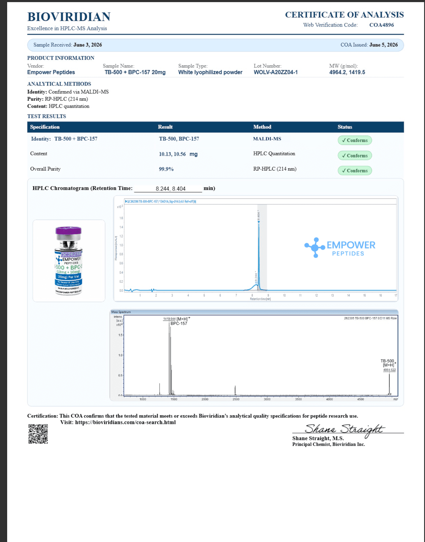 TB-500 + BPC-157 (Wolverine Stack) - Recovery and Repair Peptide 5 wolverine 20mg coa