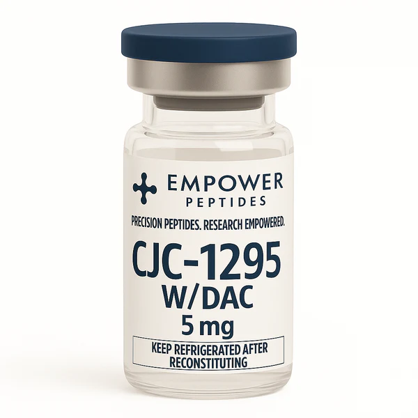 CJC-1295 1 CJC-1295 research peptide vial studied for its role in growth hormone–releasing hormone receptor signaling pathway research